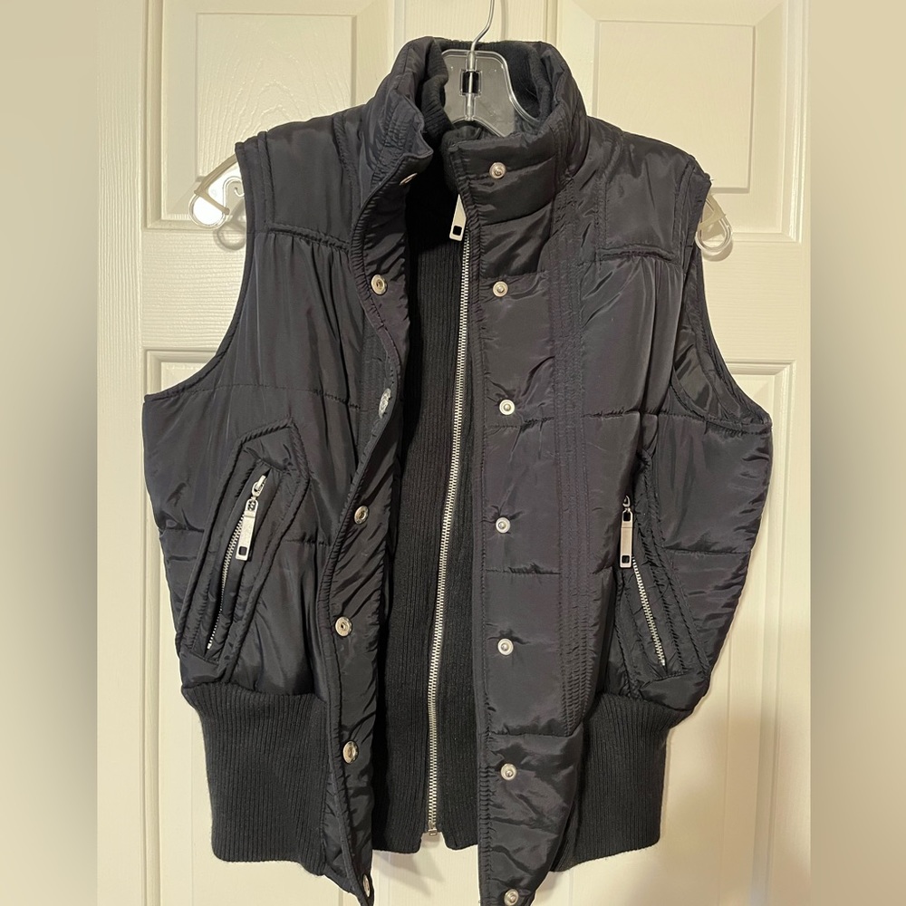 Black quilted puffer vest